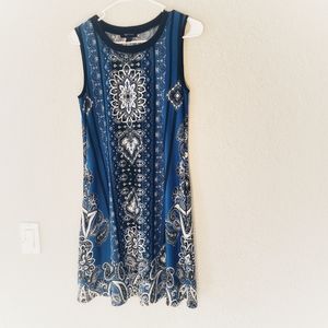 AB Studio Size Small Blue and Black Dress